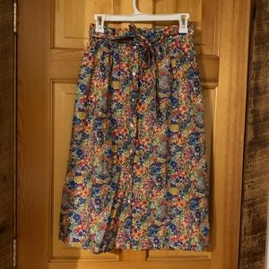Sezane floral midi skirt